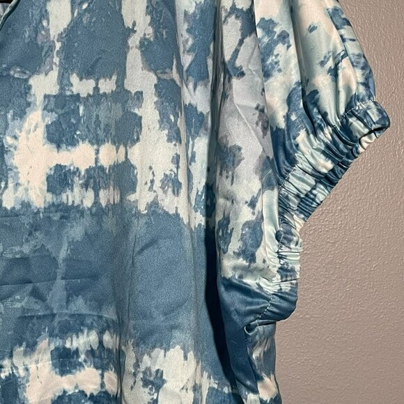 Marc Andrew Blouse Women Size L Vneck Casual Workwear Hippie Retro Boho Abstract - Picture 5 of 10